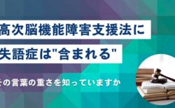 高次脳機能障害支援法に、失語症は”含まれる”——その言葉の重さを知っていますか